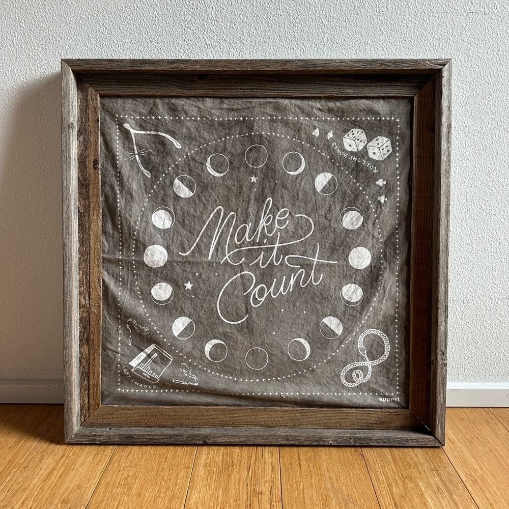 Apprvl NYC Hand Dyed & Printed "Make It Count" Bandana